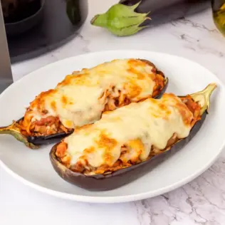 Berenjenas rellenas en freidora de aire