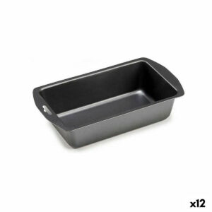 Molde Rectangular Kinvara CK56483-24 Gris oscuro Acero al carbono 13 x 6,3 x 30 cm (12 Unidades)