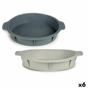 Molde para Repostería Kinvara HH156 Gris claro Gris oscuro Silicona 30 x 4,5 x 26 cm Redondo (6 Unidades)